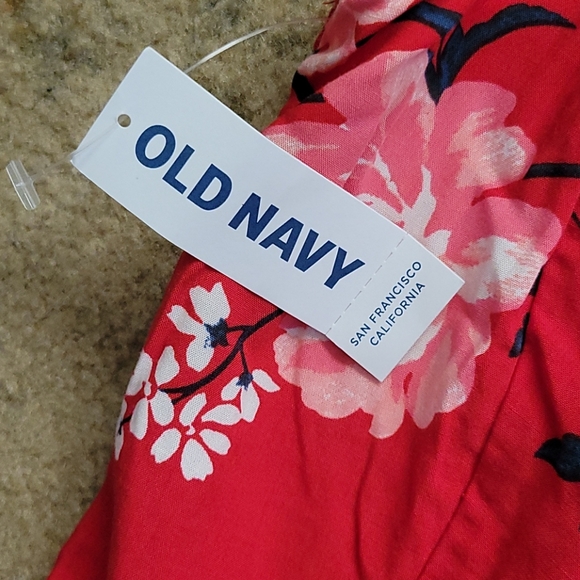 Old Navy Red Floral Sun Dress - Picture 3 of 7